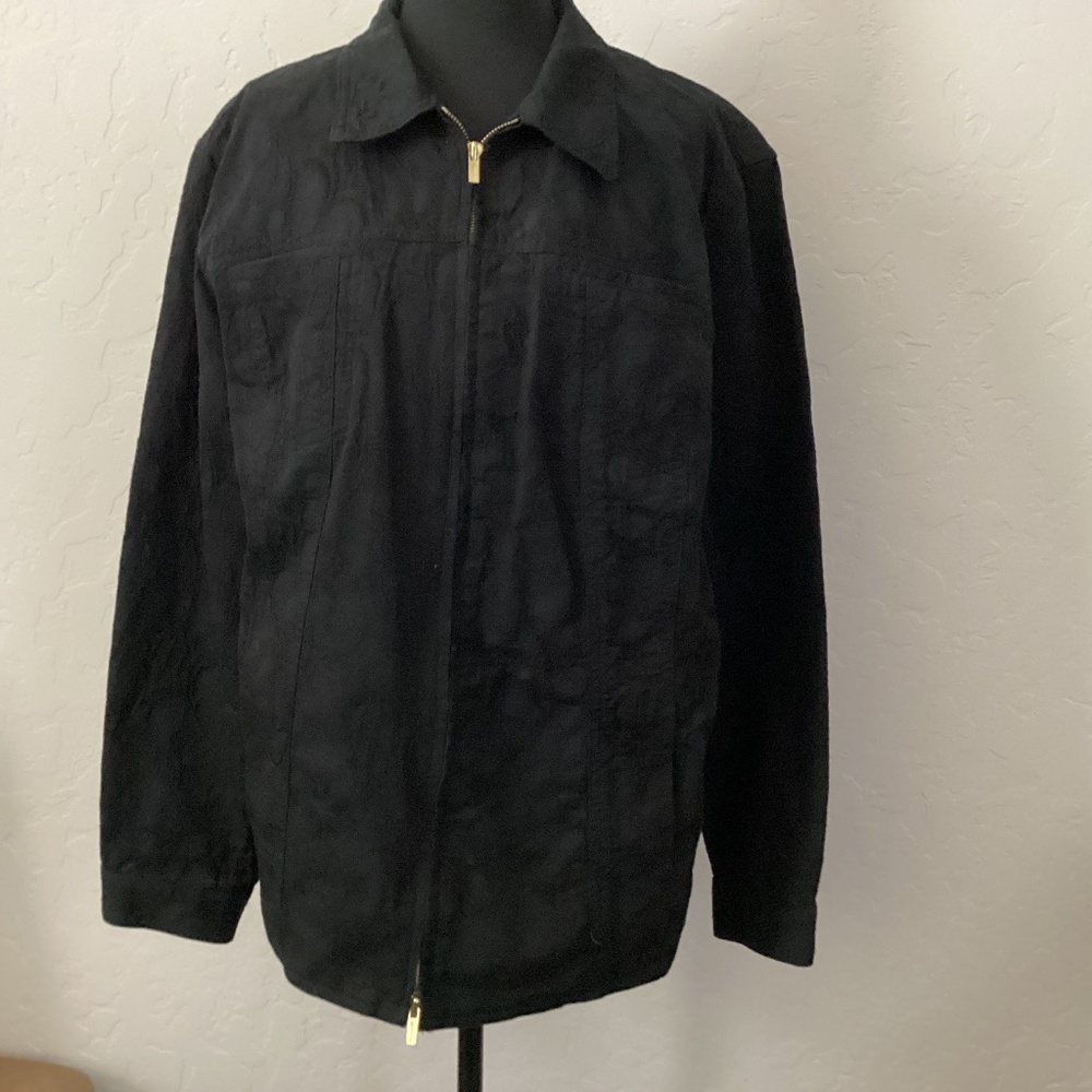 Jones New York Signature Woman, 2X, jacquard weave, 4 pocket, black jacket, NWOT